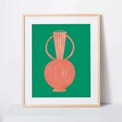 Kate Arends Framed Print - Green Vase