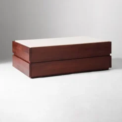 Keegan Solid Wood & Marble Storage Coffee Table (46")