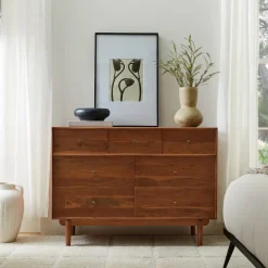 Keira Solid Wood Narrow 7-Drawer Dresser (48")