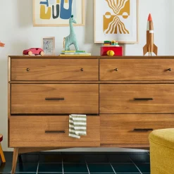 Kids Mid-Century 6-Drawer Dresser (56")