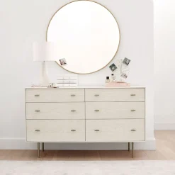 Kids Modernist 6-Drawer Dresser (56") - White