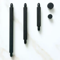 Knurled Drawer Hardware - Matte Black