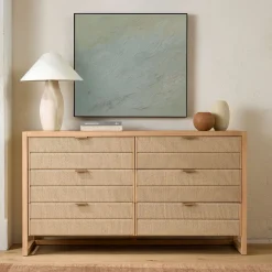 Kody Wood & Paper Cord 6-Drawer Dresser (58")