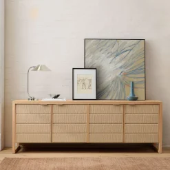 Kody Wood & Paper Cord Media Console (72")