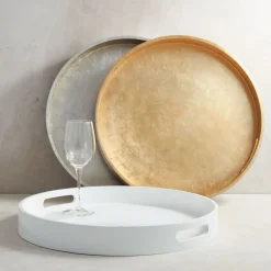 Lacquer Wood Round Tray (18")
