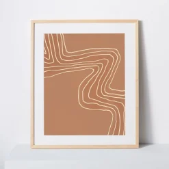 Élan Byrd Framed Print - Terracotta Wave