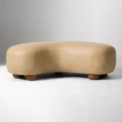 Laurent Leather Coffee Table Ottoman