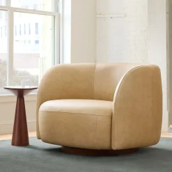 Laurent Leather Grand Swivel Chair