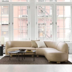 Laurent Leather 3-Piece Bumper Chaise Sectional (111.5")