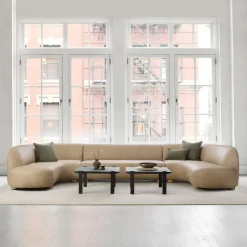 Laurent Leather 3-Piece U-Shaped Sectional (168.5")