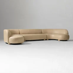 Laurent Leather 3-Piece U-Shaped Sectional (168.5")