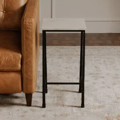 Leilani Botticino Marble Side Table (12.5")