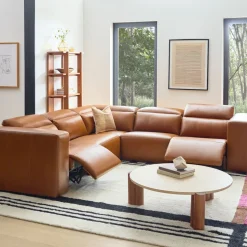 Leo Motion Reclining Leather 5-Piece L-Shaped Sectional (119")