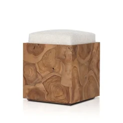 Leontine Outdoor Teak Stool (17")