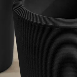 Lightweight Grooved Round Tapered Indoor/Outdoor Planters