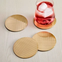 Linear Brass Coaster Sets