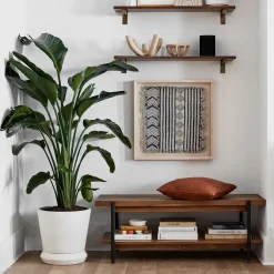 Linear Cool Walnut Wood Wall Shelves with Jordan Brackets