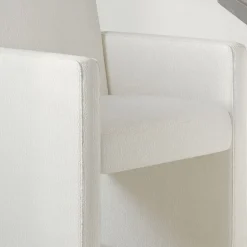 Lofted Boucle Upholstered Dining Arm Chair