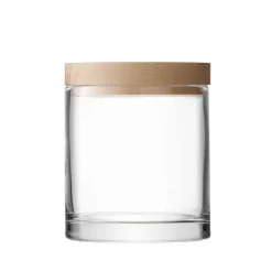 Lotta Wood Top Glass Kitchen Canisters