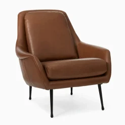 Lottie Leather Chair - Metal Legs