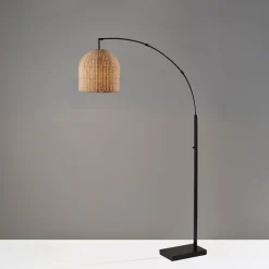 Louisa Rattan Arc Floor Lamp (80")