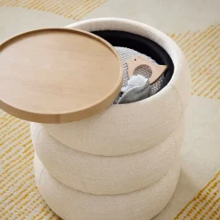 Lumi Upholstered Storage Side Table