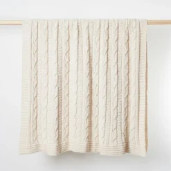 Made*Here New York Cotton Braided Chunky Cable Throw