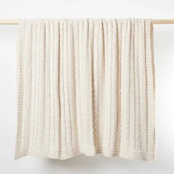 Made*Here New York Cotton Fisherman Knit Throw