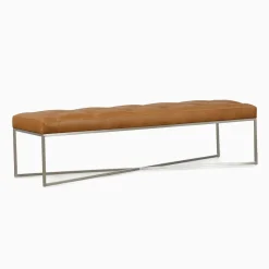 Maeve Rectangle Leather Bench