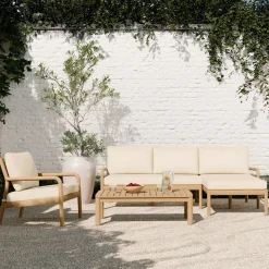Mara Vista Outdoor 2-Piece Chaise Sectional (88"), Lounge Chair & Coffee Table (44") Set