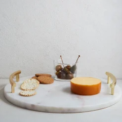 Marble & Brass Round Charcuterie Board