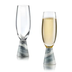 Marble & Glass Champagne Flutes (Set of 2)