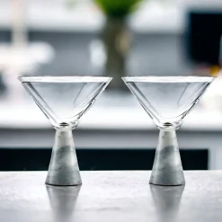 Marble & Glass Martini Glasses (Set of 2)