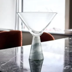 Marble & Glass Martini Glasses (Set of 2)