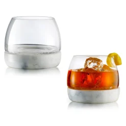 Marble & Glass Whiskey Glasses (Set of 2)