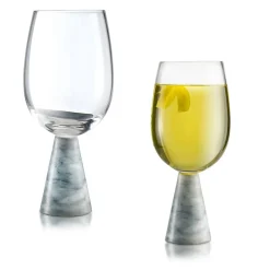 Marble & Glass Wine Glasses (Set of 2)