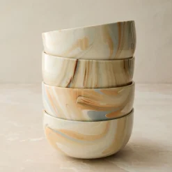 Marble Swirl Cereal Bowls Sets