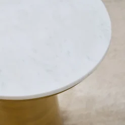 Marble Topped Pedestal Side Table (20")