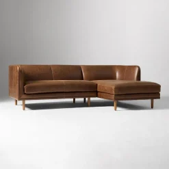 Marcel Leather 2-Piece Chaise Sectional (95"–105")