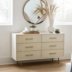 Margot Raffia 6-Drawer Dresser (56")