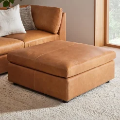 Marin Leather Ottoman