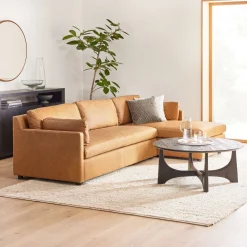 Marin Leather 2-Piece Chaise Sectional (114")