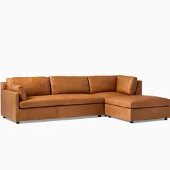 Marin Leather 3-Piece Ottoman Sectional (114")