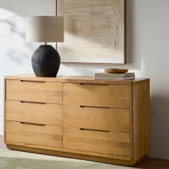 Mariselle Oak 6-Drawer Dresser (64")