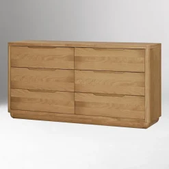 Mariselle Oak 6-Drawer Dresser (64")