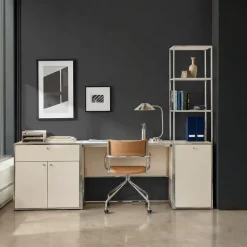 Marlowe Desk (42"), Narrow Shelf (18") & Storage Cabinet (30") Set
