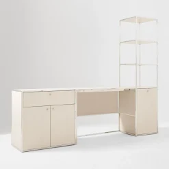Marlowe Desk (42"), Narrow Shelf (18") & Storage Cabinet (30") Set