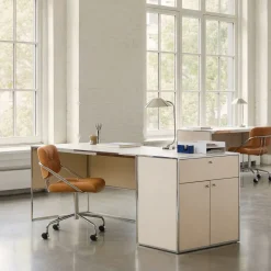 Marlowe Desk (60") & Storage Cabinet (30") Set