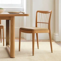 McKay Bamboo Spindle-Back Leather Dining Chair