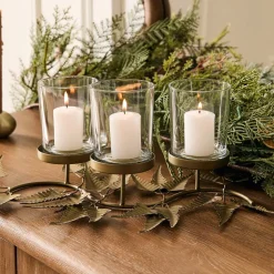 Metal Botanical Votive Centerpiece